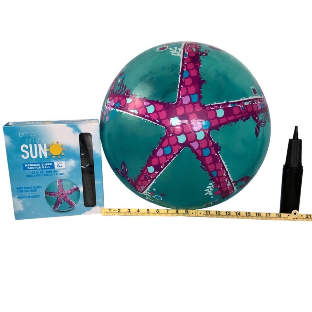 Mermaid Super Bounce Ball 6” and Pump 6+